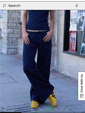 Brandy Melville John galt Frankie pants cotton wide leg navy